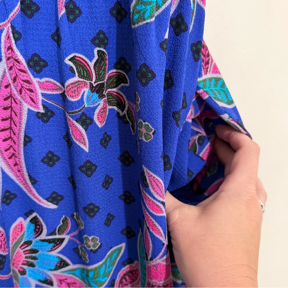 ❌SOLD❌Baltic Born Indigo Print Biscayne Blue & Pink Maxi Dress SIZE XL - Picture 7 of 8